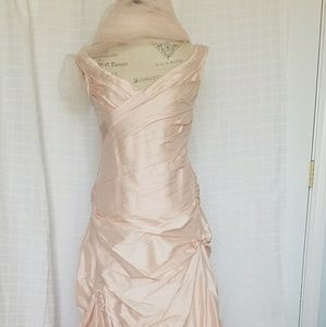 Blush Pink Silk Wedding Dress